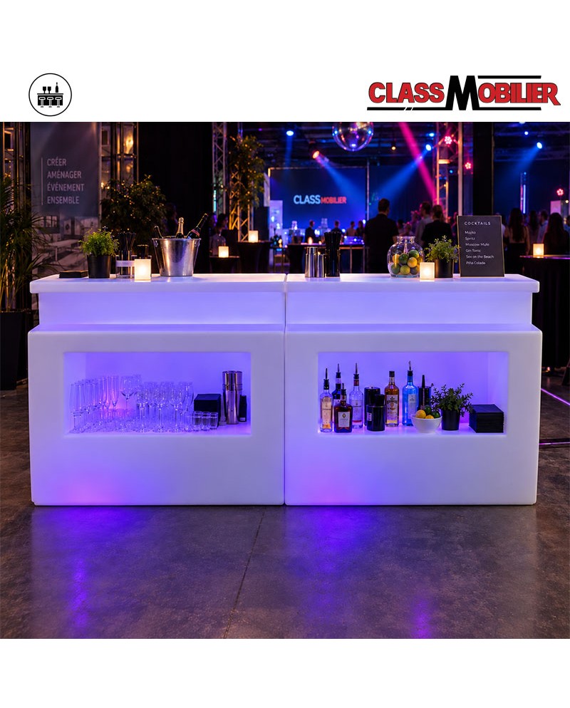 Bar comptoir lumineux LED RGBW 120 cm sans fil