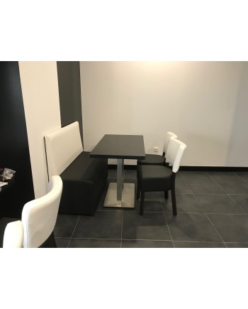 Pied de table pour table de 4 personnes en inox brossé ultra plat