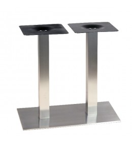 Pied de table pour table de 4 personnes en inox brossé ultra plat