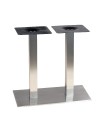 Pied de table pour table de 4 personnes en inox brossé ultra plat