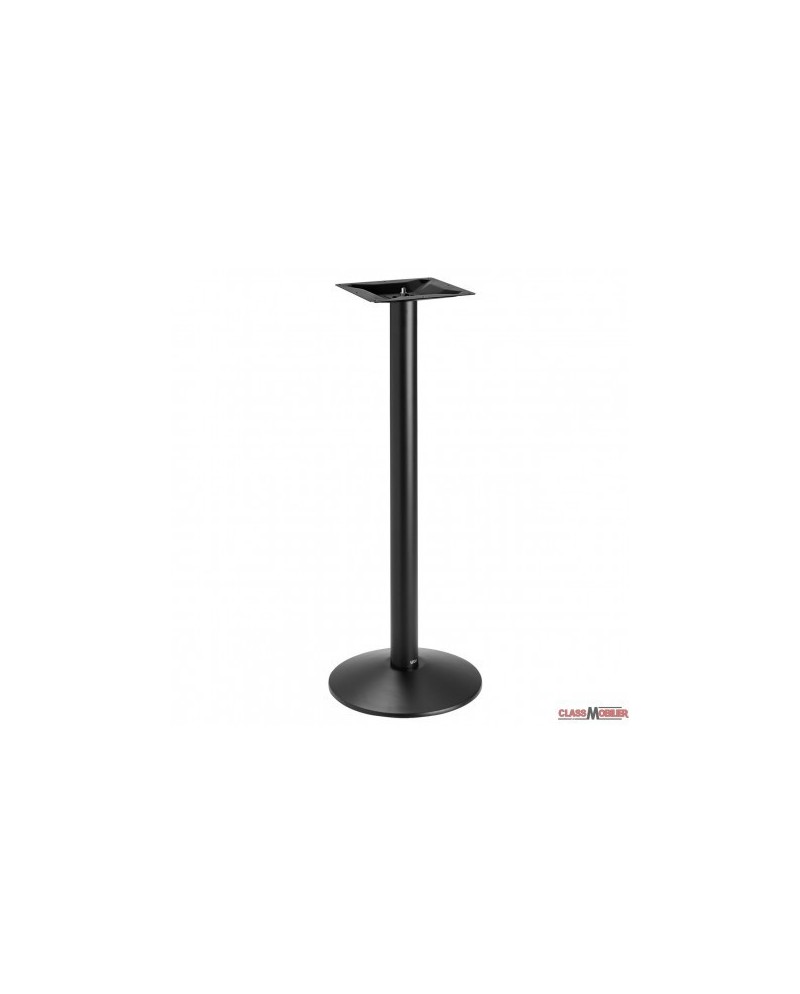 Piètement de table mange debout base ronde en acier noir ultra plat
