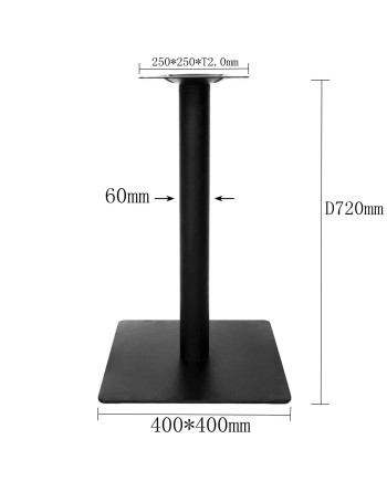 pied de table mince 2 personnes hauteur normale