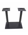 Pied de table pour plateau rectangulaire en acier noir ultra plat