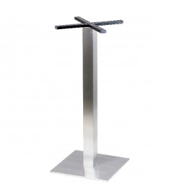 Pied de table haute mange debout en inox brossé base carrée