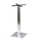 Pied de table haute mange debout en inox brossé base carrée