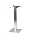 Pied de table haute mange debout en inox brossé base carrée