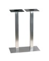 Piètement de table haute en inox brossé ultra plat pour 4 personnes