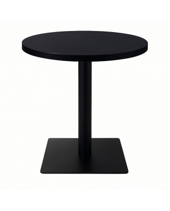 Table basse hauteur 55 cm - plateau rond Ø 60 cm – pied inox noir