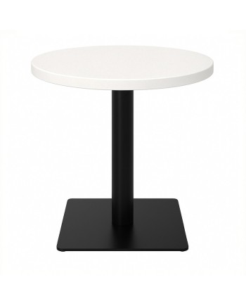 Table basse hauteur 55 cm - plateau rond Ø 60 cm – pied inox noir