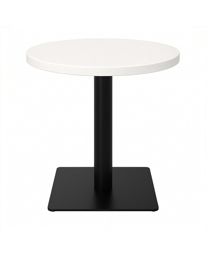 Table basse hauteur 55 cm - plateau rond Ø 60 cm – pied inox noir