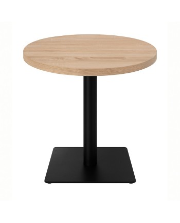 Table basse hauteur 55 cm - plateau rond Ø 60 cm – pied inox noir