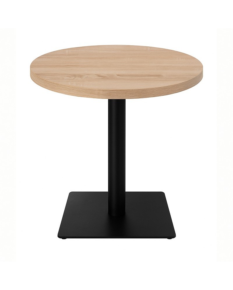 Table basse hauteur 55 cm - plateau rond Ø 60 cm – pied inox noir