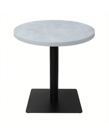 Table basse hauteur 55 cm - plateau rond Ø 60 cm – pied inox noir