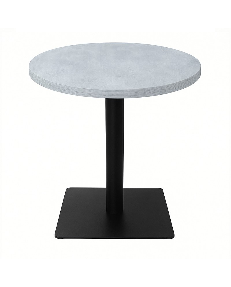 Table basse hauteur 55 cm - plateau rond Ø 60 cm – pied inox noir