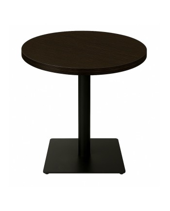 Table basse hauteur 55 cm - plateau rond Ø 60 cm – pied inox noir