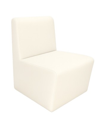 Chauffeuse 1 place - standard (H80xL45xP42 cm) - simili cuir grainé blanc- revêtement non feu M2