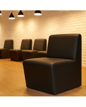 Chauffeuse 1 place - standard (H80xL45xP42 cm) noir - simili cuir grainé - revêtement non feu M2