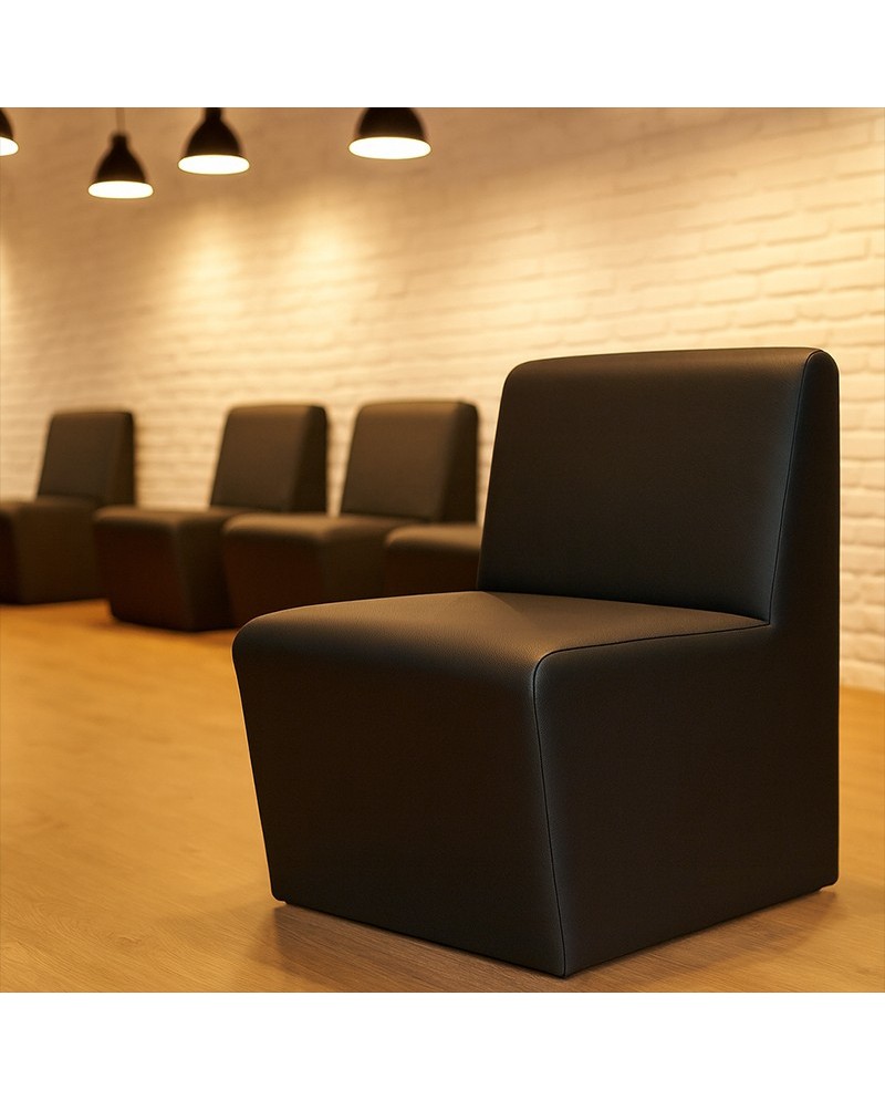 Chauffeuse 1 place - standard (H80xL45xP42 cm) noir - simili cuir grainé - revêtement non feu M2