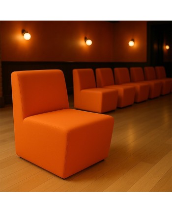 Chauffeuse 1 place - standard (H80xL45xP42 cm) rouge - simili cuir grainé - revêtement non feu M2