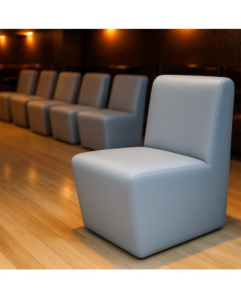 Chauffeuse 1 place - standard (H80xL45xP42 cm) - simili cuir grainé gris- revêtement non feu M2