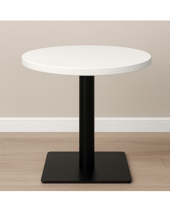 Table basse hauteur 55 cm - plateau rond Ø 60 cm – pied inox noir