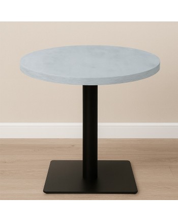 Table basse hauteur 55 cm - plateau rond Ø 60 cm – pied inox noir