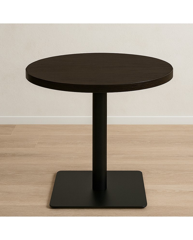 Table basse hauteur 55 cm - plateau rond Ø 60 cm – pied inox noir
