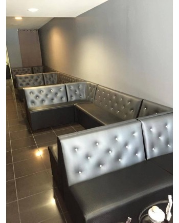 Banquette chicha avec bouton sur mesure