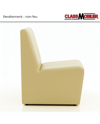 Chauffeuse 1 place - standard (H80xL45xP42 cm) - simili cuir grainé Or - revêtement non feu M2