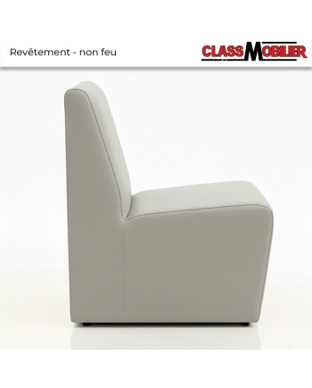 Chauffeuse 1 place - standard (H80xL45xP42 cm) - simili cuir grainé gris- revêtement non feu M2