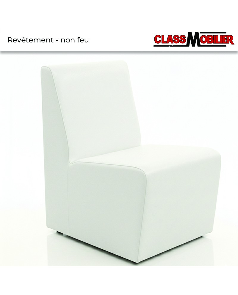 Chauffeuse 1 place - standard (H80xL45xP42 cm) - simili cuir grainé blanc- revêtement non feu M2
