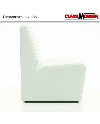 Chauffeuse 1 place - standard (H80xL45xP42 cm) - simili cuir grainé blanc- revêtement non feu M2