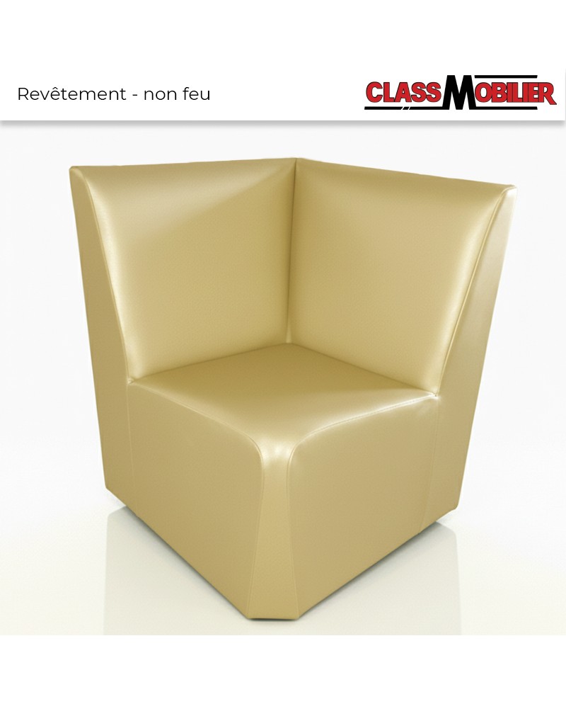 Chauffeuse d'angle 90° - Non Feu M2 - Simili Cuir Or Grainé