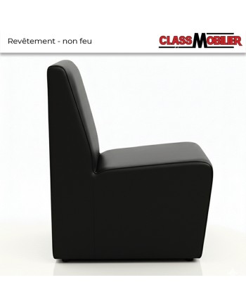 Chauffeuse 1 place - standard (H80xL45xP42 cm) noir - simili cuir grainé - revêtement non feu M2