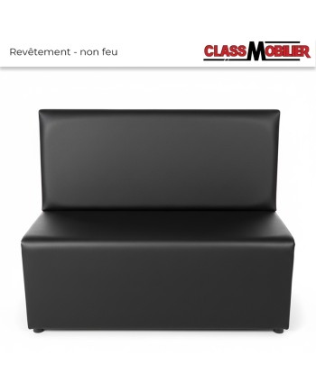 Banquette Restaurant - Noir Simili grainé - Norme Non Feu M2 - Cinq Largeurs Modulaires