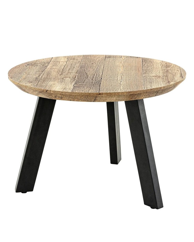 Table basse JOLYNE H42 Ø60 cm - CHR & espace d'accueil - Plateau Mélaminé & Structure Métal Noir