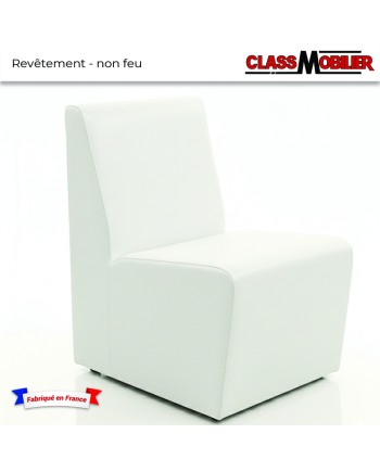 Chauffeuse 1 place - standard (H80xL45xP42 cm) - simili cuir grainé blanc- revêtement non feu M2