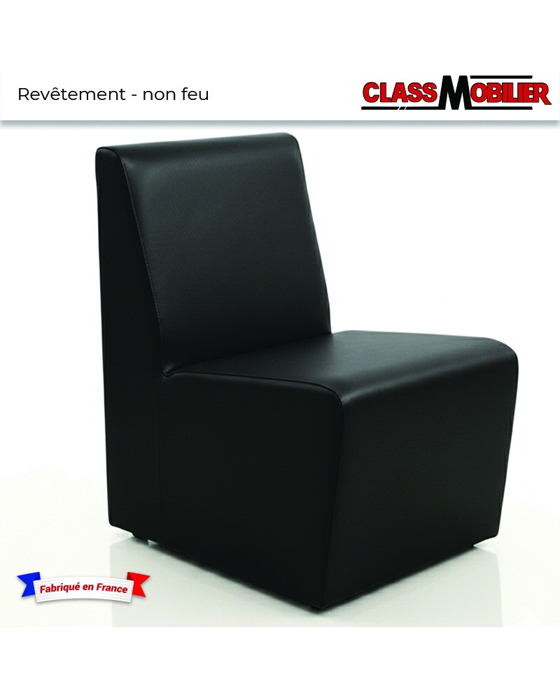 Chauffeuse 1 place - standard (H80xL45xP42 cm) noir - simili cuir grainé - revêtement non feu M2