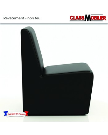 Chauffeuse 1 place - standard (H80xL45xP42 cm) noir - simili cuir grainé - revêtement non feu M2