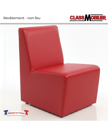 Chauffeuse 1 place - standard (H80xL45xP42 cm) simili cuir grainé rouge
