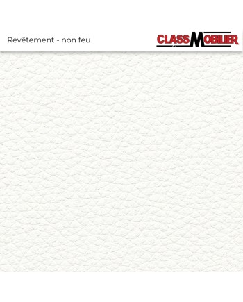 Chauffeuse d'angle 90° H80 - Simili Cuir Grainé Blanc - Revêtement Non Feu M2 Class Mobilier