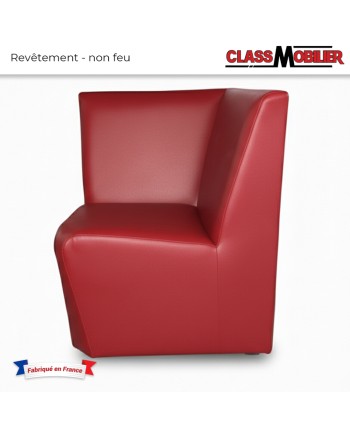 Chauffeuse d'angle 90° - Non Feu M2 - Simili Cuir Rouge Grainé