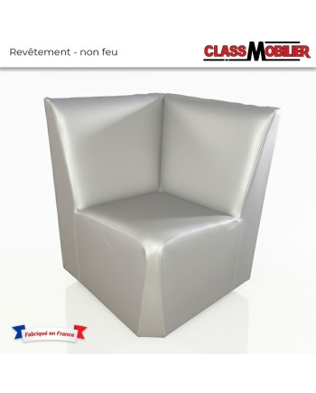 Chauffeuse d'angle 90° - Non Feu M2 - Simili Cuir Gris Grainé