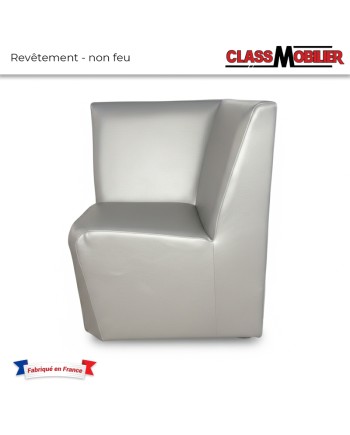 Chauffeuse d'angle 90° - Non Feu M2 - Simili Cuir Gris Grainé