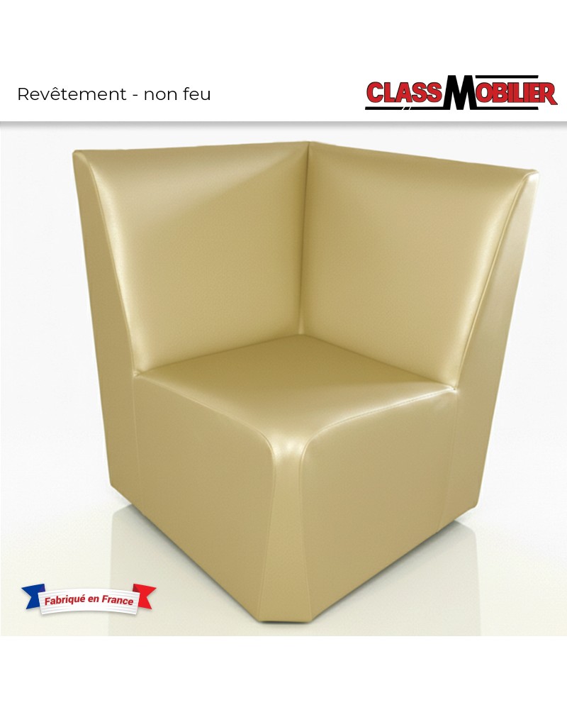 Chauffeuse d'angle 90° - Non Feu M2 - Simili Cuir Or Grainé