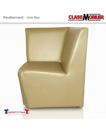 Chauffeuse d'angle 90° - Non Feu M2 - Simili Cuir Or Grainé