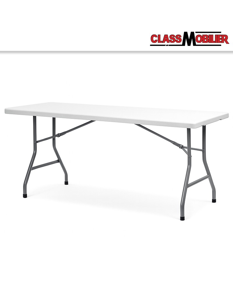 Table pliante XL (182x75 cm) - Réception & Traiteur - Plateau Polyéthylène + Pieds Métal