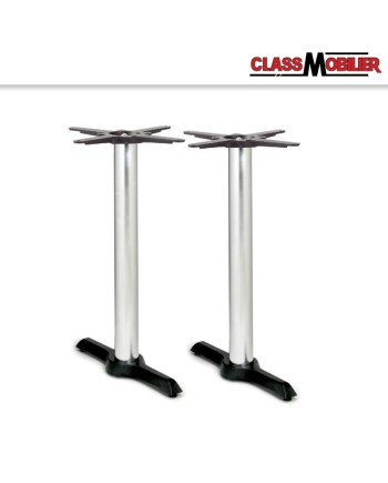 Pied de table double Professionnel - Hauteur 72 - Colonnes aluminium et base en fonte