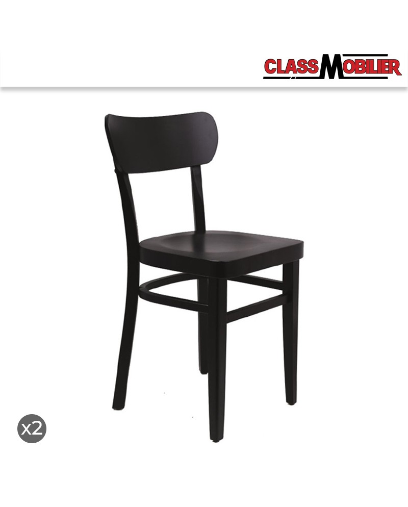 Chaise Bastia structure hêtre wengé - lot de 2