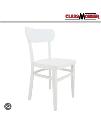 Chaise Bastia structure hêtre blanc - lot de 2